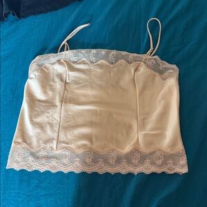 YVES SAINT Laurent Peach Lace Trim Camisole